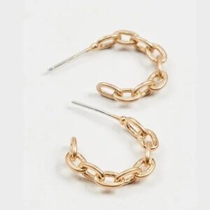 Madewell Chunky Chain Huggie Mini Hoop Earrings